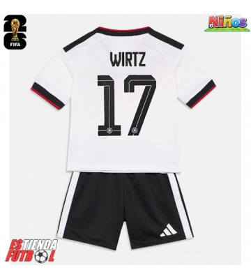 Alemania Florian Wirtz #17 Primera Equipación Niños Mundial 2026 Manga Corta (+ Pantalones cortos)